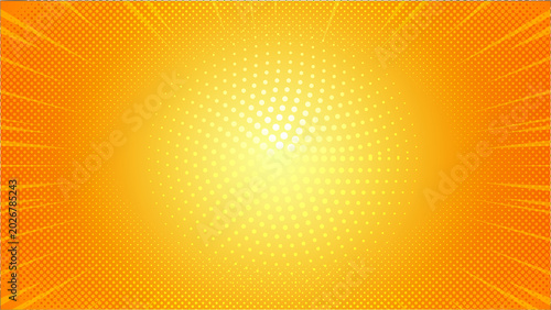 Tableau sur toile Orange Sunburst Pattern with yellow Background