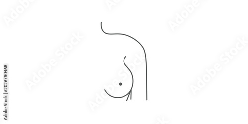 Cuadro en lienzo female breast icon