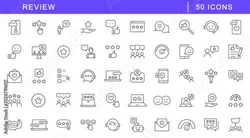 Obraz na płótnie Review icon set