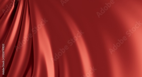 Fotografia Luxurious red cloth drapes gracefully with subtle texture and gentle illuminatio