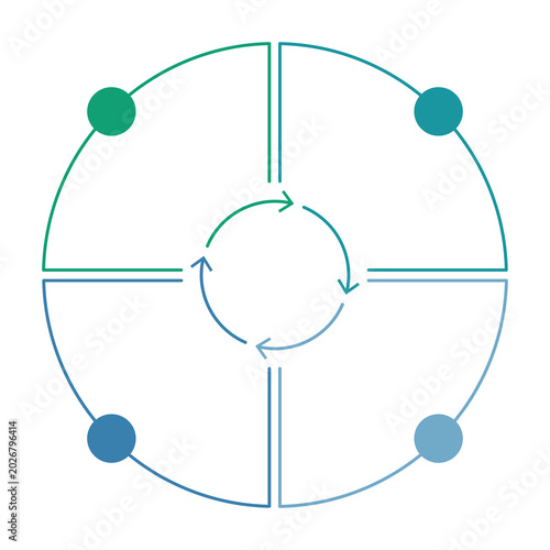 Basic circle infographic with 4 steps, process or options.