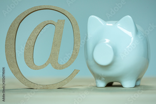 Symbol of saving money onli...