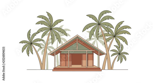 Tableau sur toile Small house with a green roof.