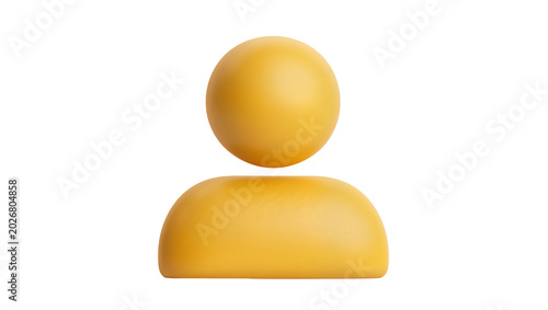 Obraz na płótnie Yellow 3D person icon, isolated on transparent background