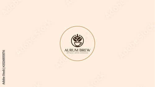 Canvas Print Aurum Brew Artisanal Coffee Logo Design