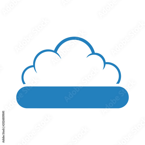 Modern cloud storage icon with blue data bar