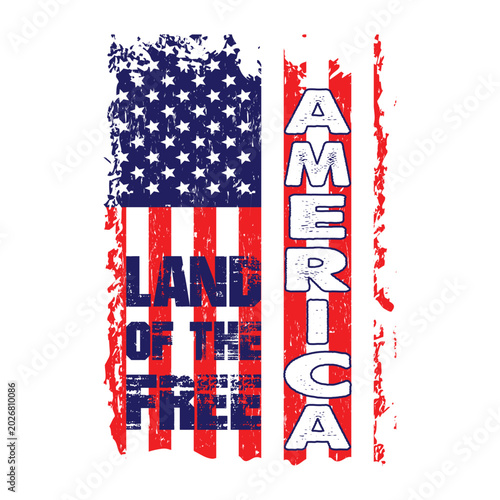 Vintage america flag with patriotic text design