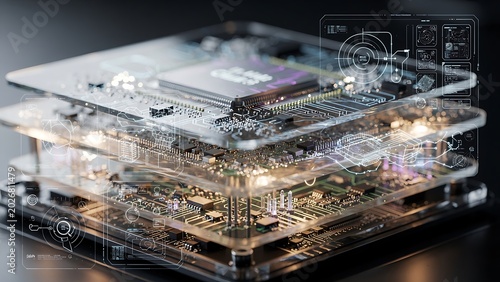 Transparent electronic device circuit board.