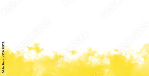 Tableau sur toile Vibrant yellow smoke cloud rising from the bottom of this artistic photo composi