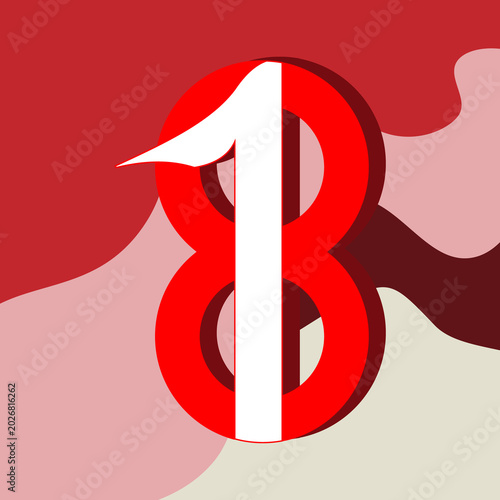 number 81 with a red background
