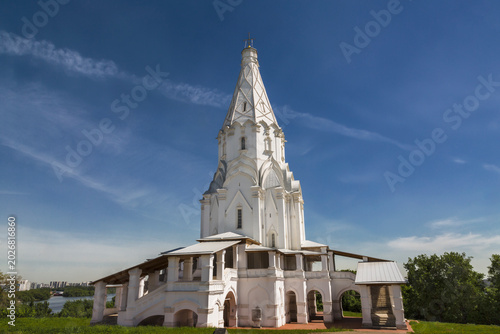 Church of the Ascension of the Lord in Kolomenskoye on a sunny summer day, Moscow, Russia
