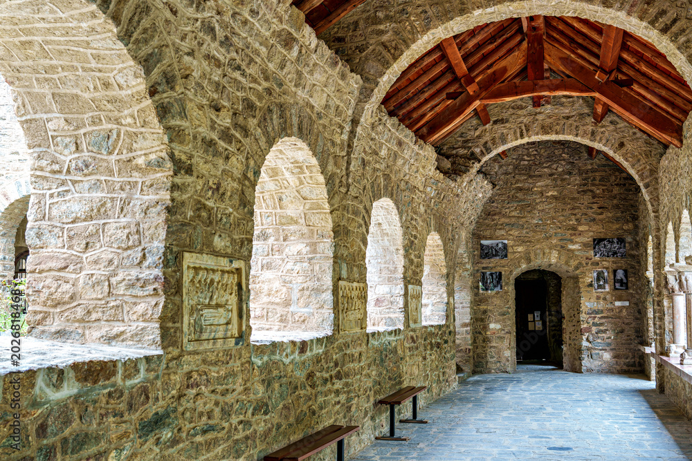 Fototapeta premium Abbey of Saint Martin du Canigou. Pyrenees-Orientales department in France, founded by monks of the Benedictine order