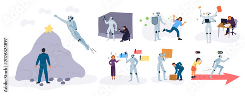 Photos Robots versus humans