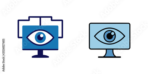 Computer vision and artificial intelligence monitoring system icons