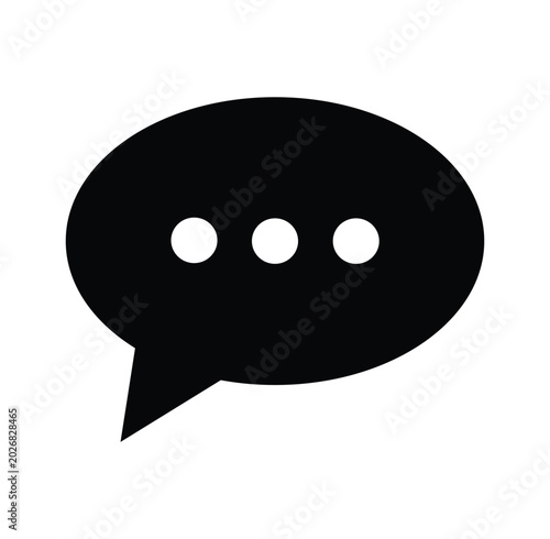 Fotografi Chat message bubble icon with three dots