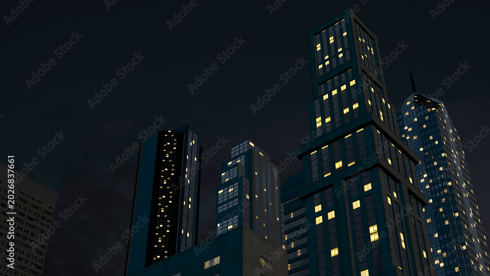 Obraz premium Urban Power Outage Creating Nighttime Blackout Scene