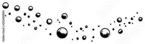 Tableau sur toile Abstract floating bubbles or air spheres illustration decorative water drops pat