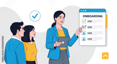 Business onboarding process, team training, and employee development