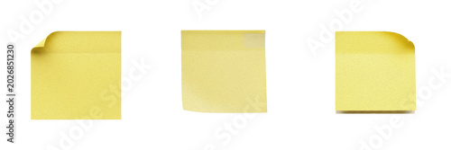 Tableau sur toile Simple PNG set of a square yellow sticky note pad isolated on a clear white back