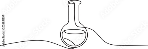 Foto Continuous one line drawing of laboratory test tube