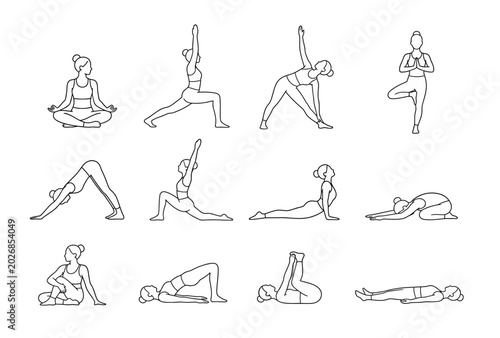 Foto Yoga poses for flexibility and balance.