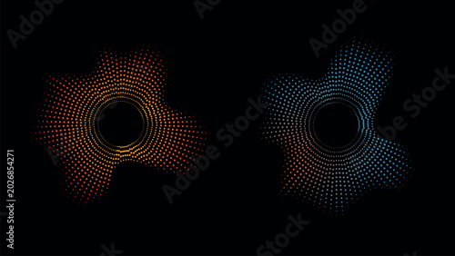 Photos Abstract circular sound wave visualizer set, modern vector equalizer elements, r
