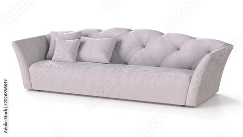 Photos White Sofa 3D Rendering