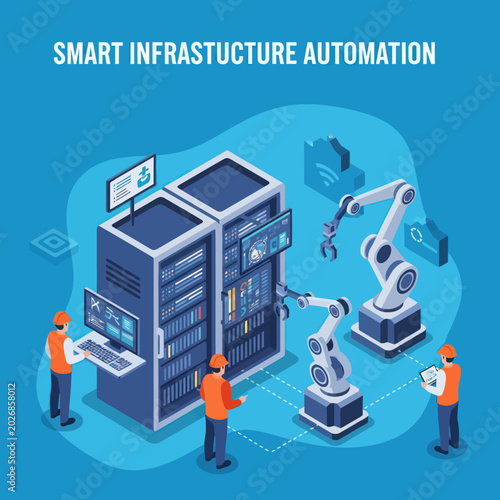 Smart Infrastructure Automation - Robotic Systems and Human Technicians.