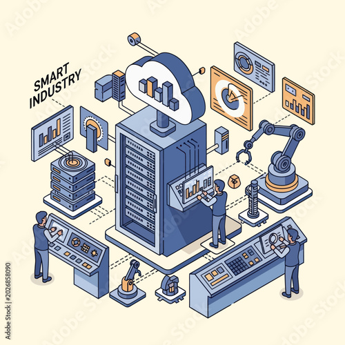 Smart Industry Automation - Data-Driven Manufacturing and Robotic Integration.