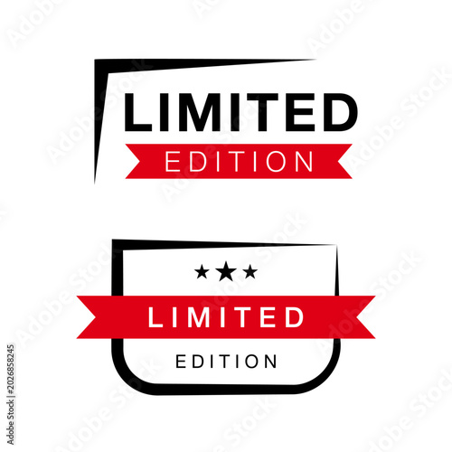 Limited Edition Marketing Labels, Exclusive Promotion Business Tags, Isolated Vector Elements
