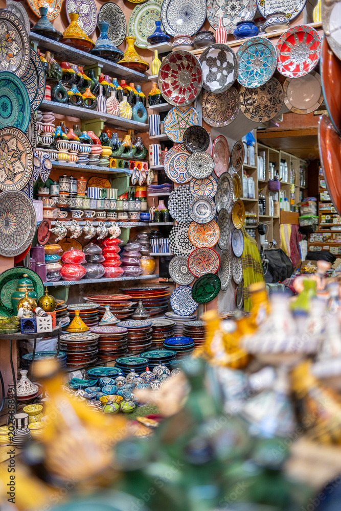 Fototapeta premium Colorful Alley in the Historic Medina of Marrakech.