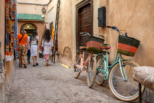 Colorful Alley in the Historic Medina of Marrakech.