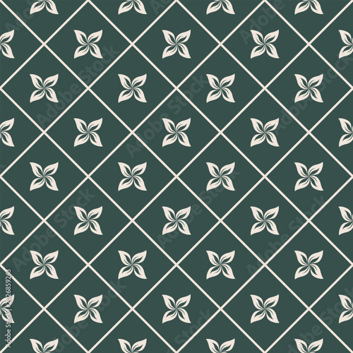 Seamless pattern of simple flat floral