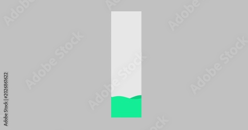 Bar graph chart waving element green short isolated. Business cartoon animation statistic economy metaphor business backrgound space with percentage visualisation presentation round element.