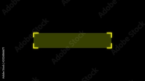 Bright yellow glowing lower third overlay with cinematic neon frame for broadcast, streaming, advertising, and professional video editing projects, alpha channel