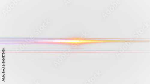 Obraz na plátně Bright light streak isolated on transparent background, showing motion and energ