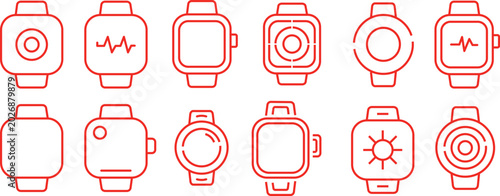 Tableau sur toile Smartwatch icons in a minimalist style, featuring premium digital wearable picto