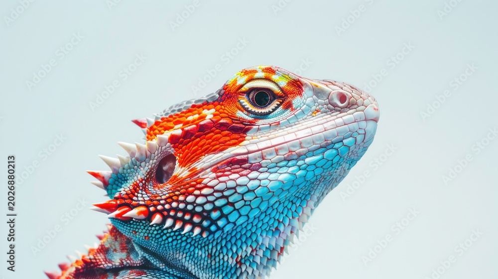 Fototapeta premium Colorful lizard close up photography