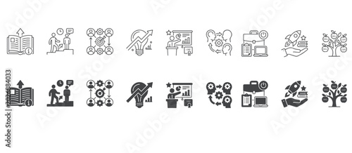 Bild auf Leinwand Business training icon set
