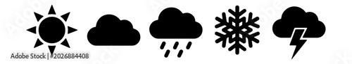 Foto Weather Icons: Sun, Clouds, Rain, Snow, Storm