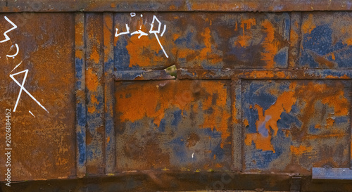 Εκτύπωση καμβά Corroded steel door with graffiti
