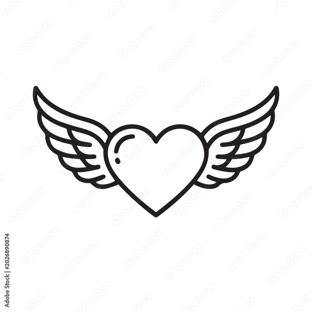Naklejka premium Simple Heart Mandala Coloring Page Design