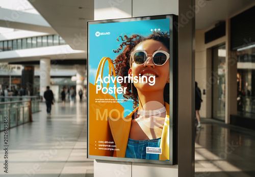 Indoor Shopping Mall Poster Mockup