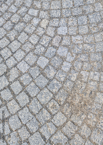 Εκτύπωση καμβά ​Blue granite cobblestone pavement texture background, traditional stone walkway