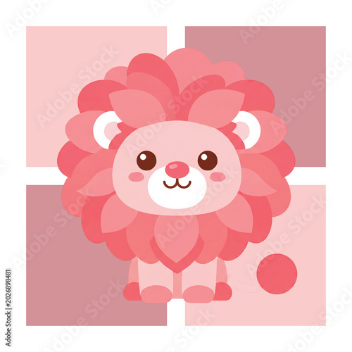 Cute funny lion cartoon design in pastel colors for shirts, tees or other accessories