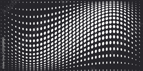 Tableau sur toile Modern full frame close-up of black and white polka dot fabric abstract modern d