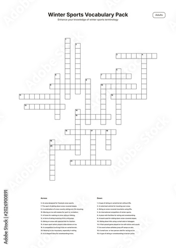 Winter Sports Vocabulary Pack - Adults
