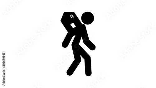 Tableau sur toile Mortgage symbol, black isolated vector silhouette
