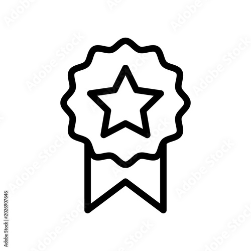 award ribbon star icon symbol, premium quality icon sign - medal, prize, badge, ribbon.