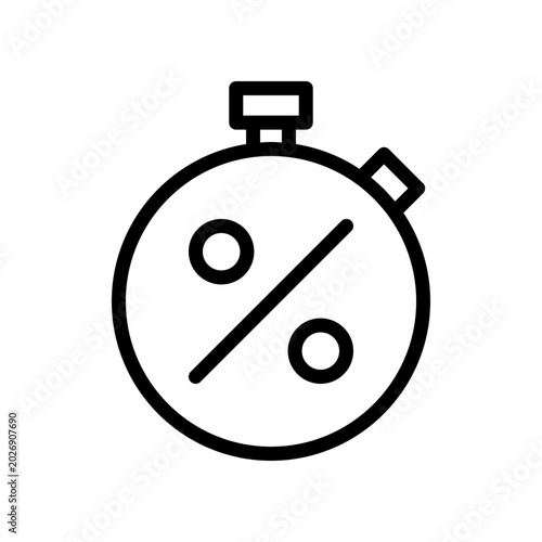 Limited Time Offer Stopwatch with Percentage Discount Symbol Vector Icon